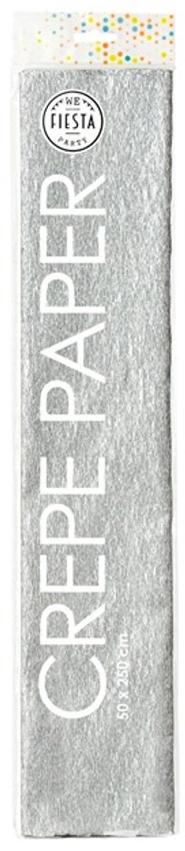 Crepe papier zilver 250 x 50cm