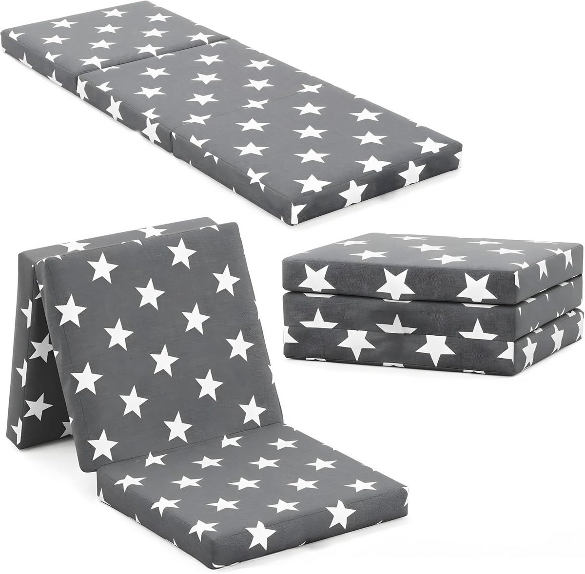 Vouwmatras 65 x 190 cm - 8,5 cm Hoogte - 3-Delig Opvouwbaar Reismatras