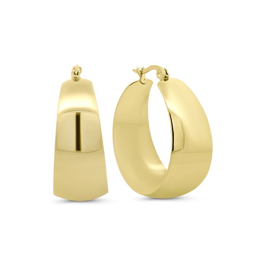 8CE-70657 – CO88 Collection – Larges Boucles d'Oreilles 30 mm – Couleur Or