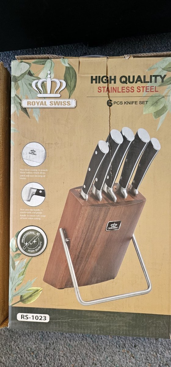 Royal Swiss® Keukenmessenset – 6-delig – RVS Messen – Chefmes, Broodmes & Utility – Ergonomische Handgrepen