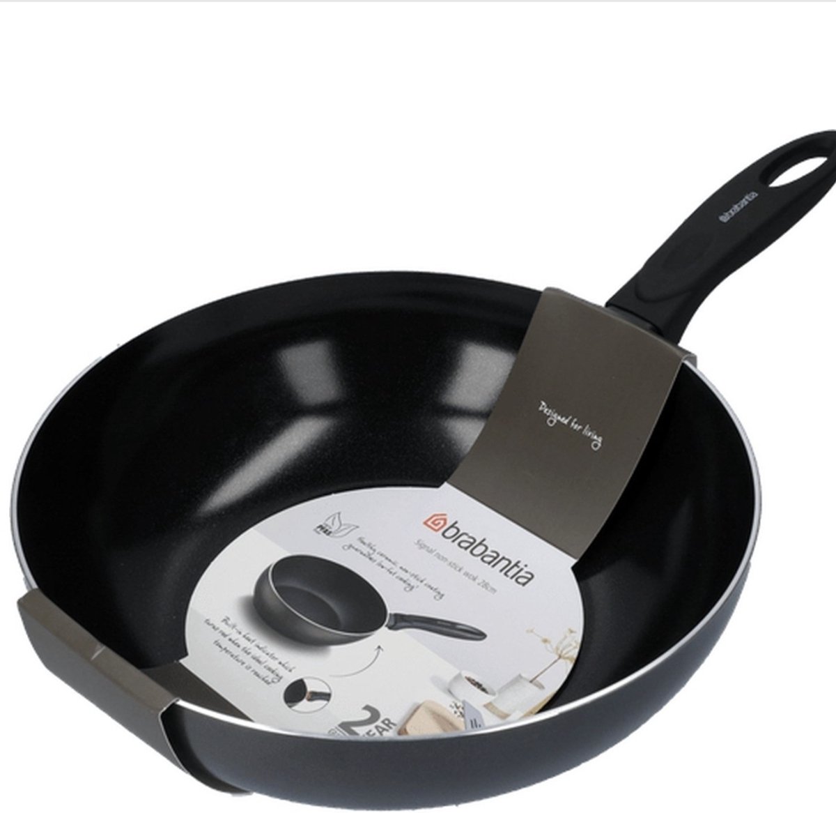 Brabantia Wokpan - Ø 20 cm - keramische antiaanbaklaag - Geschikt voor Inductie