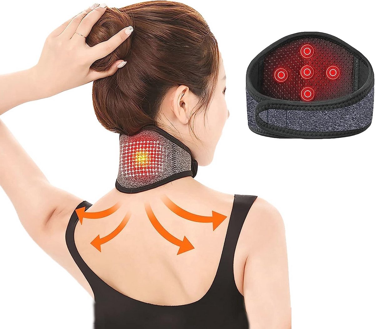 Ergonomische Zelfverwarmende Neksteun voor Nekpijn - Verstelbare Halsband voor Vrouwen en Mannen