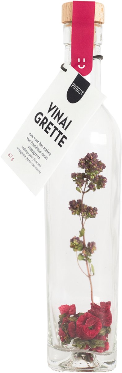 Pineut ® Mix voor Vinaigrette Framboos Granaatappel & Munt - Oliefles - Vinaigrette Italiaans - Dressing - Gezond & Gezellig Genieten