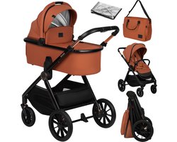 Lionelo Layla Kinderwagen 2 in 1 - XXL SET - Veelzijdig en jaarrond - Grote wielen - Bediening met een hand - Voor alle soorten terrein - Accessoireset