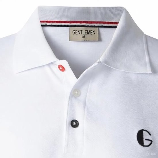 Gentlemen - Polo piqué de luxe pour homme - manches courtes - blanc - taille M