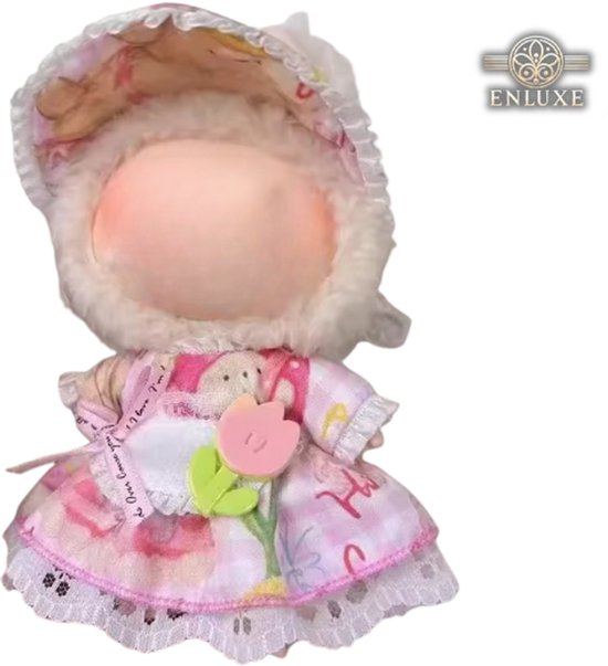 Roze Poppenkleding met Tulpje - Met Jurkje & Mutsje - Cute Geschikt voor Labubu van Merkloos — afbeelding 2