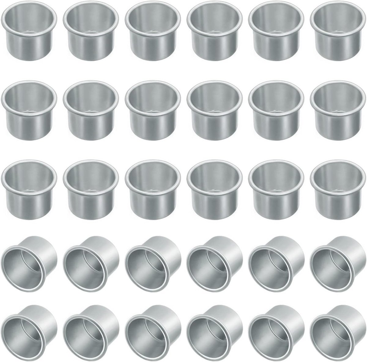 Kaarsenhouders - Kaarsinzetstukken - Tafeldecoratie - Creatieve Doe-het-zelf - 30 stuks - Zilver