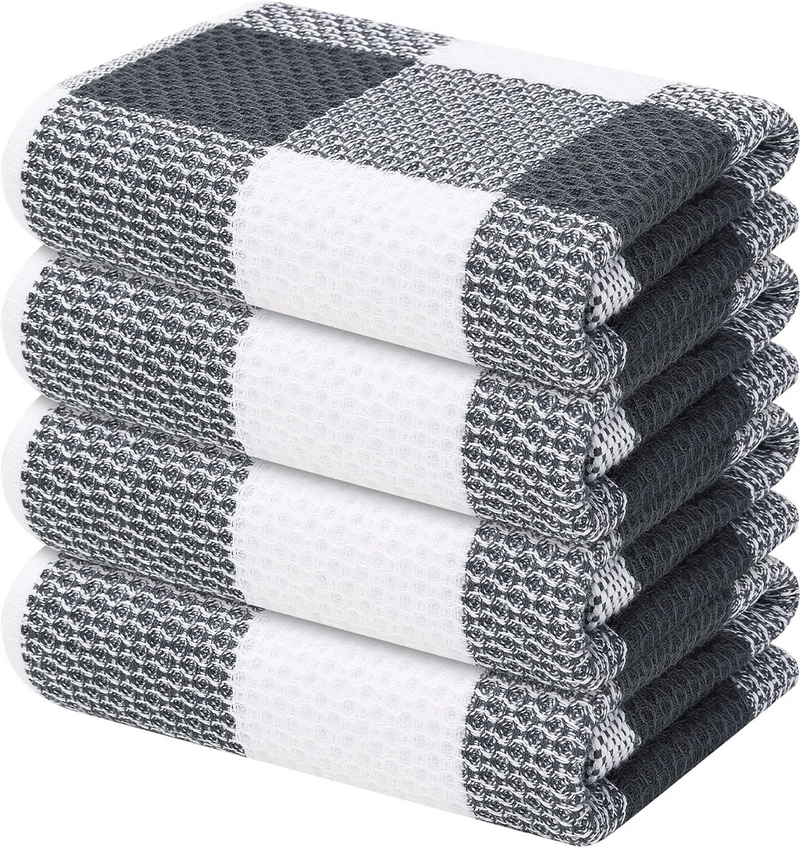 Keukendoeken Wafelstructuur Katoen 4-Pack - Absorberend en Superzacht Vaatdoeken