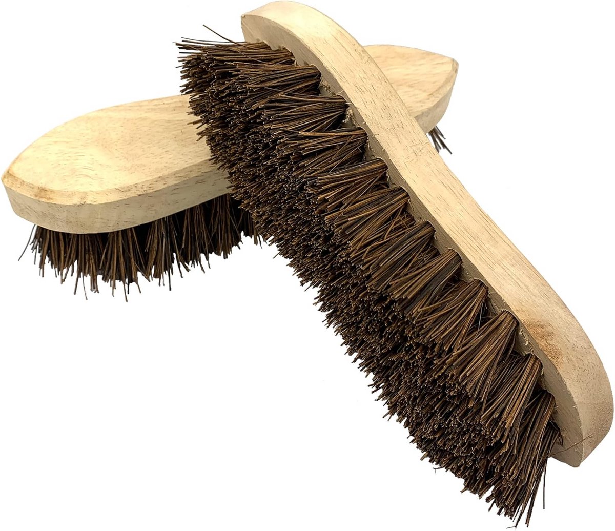 Set van 2 Houten Schrobborstels - 8 Inch Sterke Borstel voor Harde Vloeren