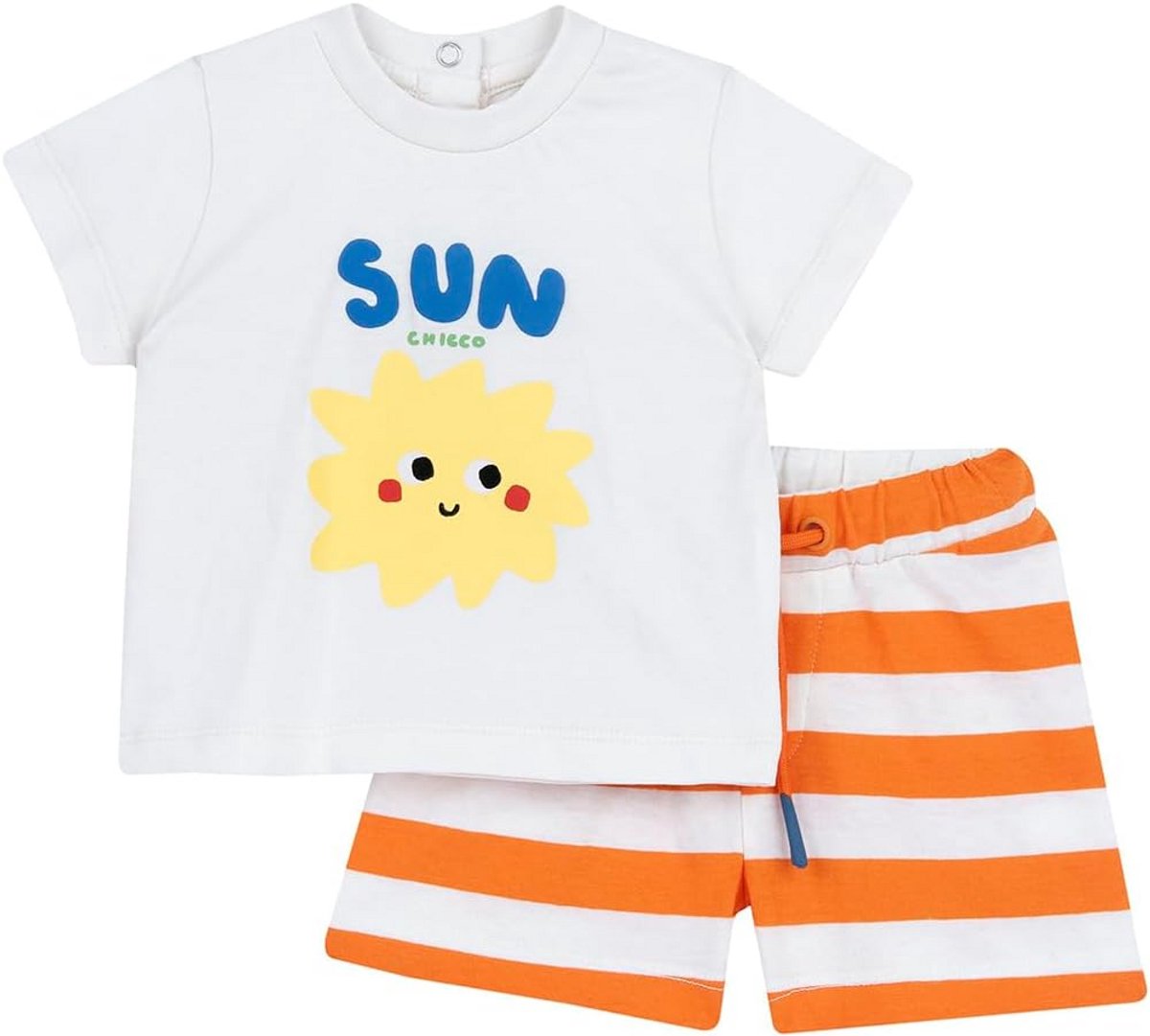 Set T-shirt en shorts voor babyjongens van zachte katoenkleuren