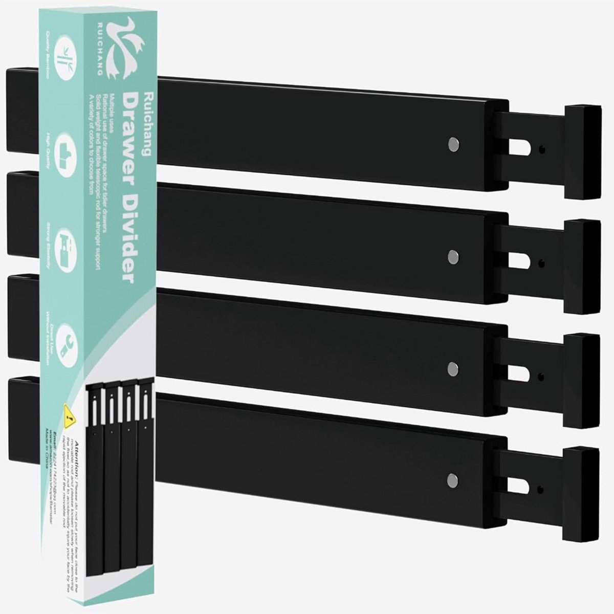 Verstelbare Bamboe Keukenladen Organizers - 4 Stuks