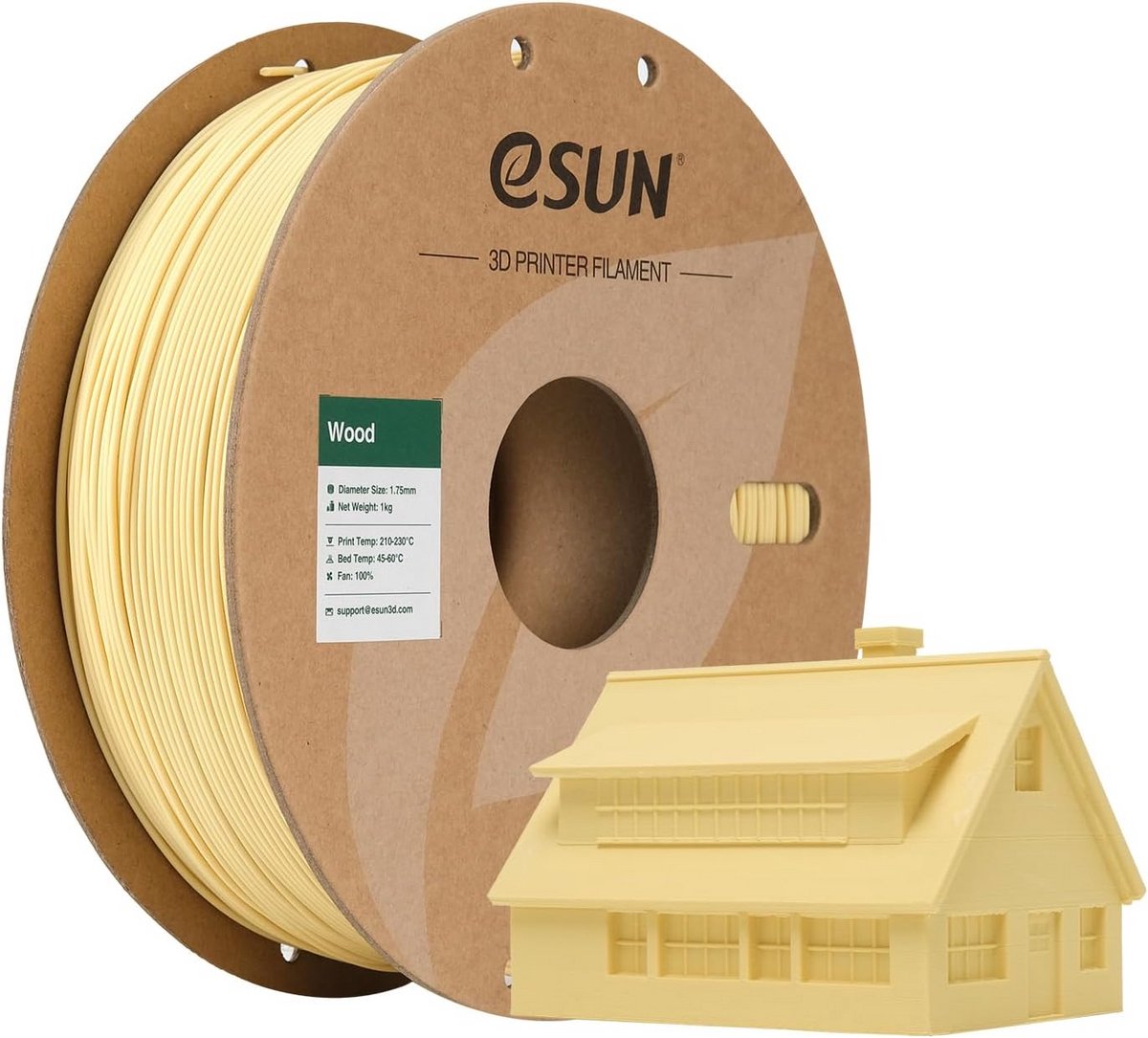 PLA Hout Filament 1.75mm voor 3D Printer - Hoge Precisie 0.5KG Spoel