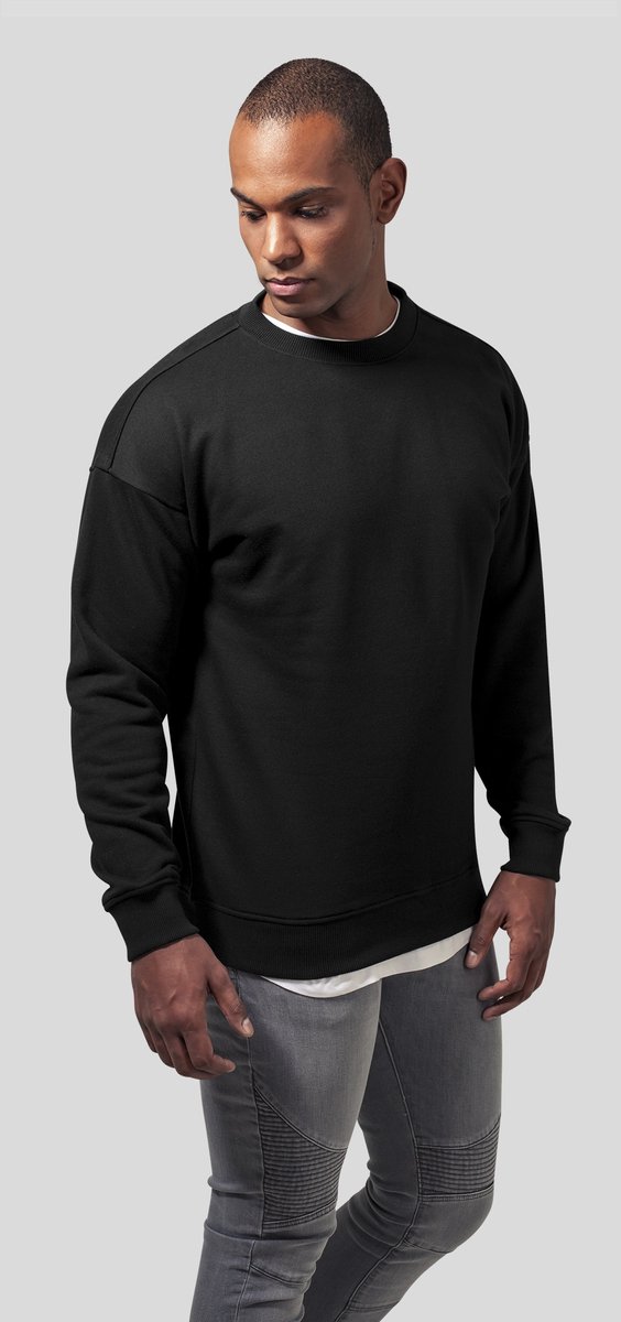Urban Classics Basic Crew Sweater/trui 5XL Zwart