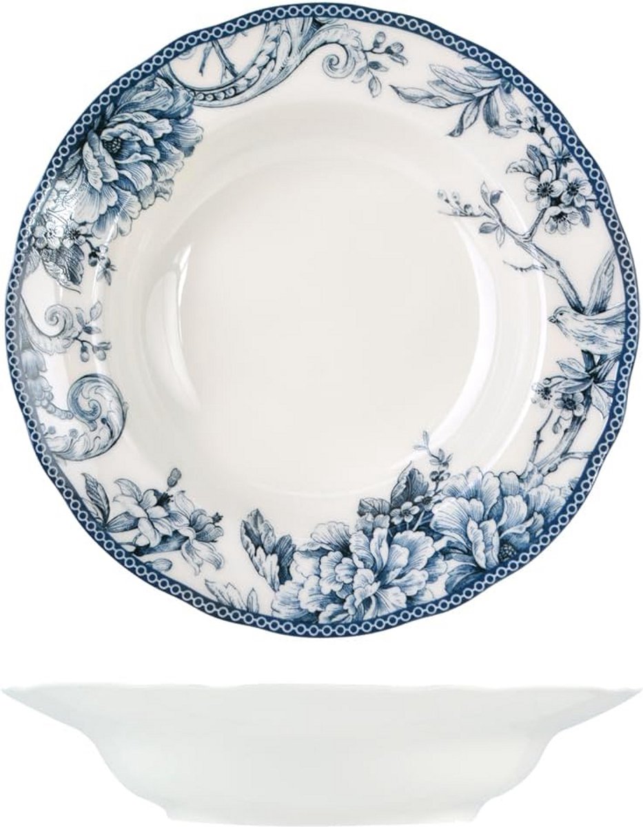 Set van 6 Diepe Borden van Porselein 22,5 cm