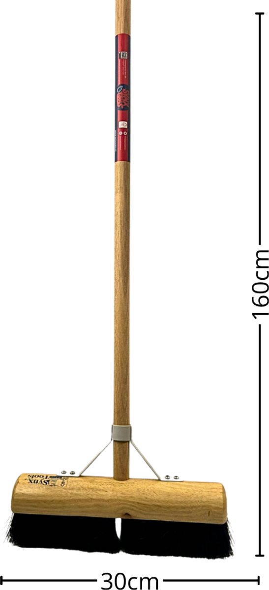 Synx Tools bezem Binnenbezem Zaalveger 30 cm - Paardenhaar / Kamerveger - Zachte bezem 30 cm - Bezemsteel - Veger schoonmaken - Bezems Binnen - Besem zacht met Steel 150 cm van Synx Tools — afbeelding 4
