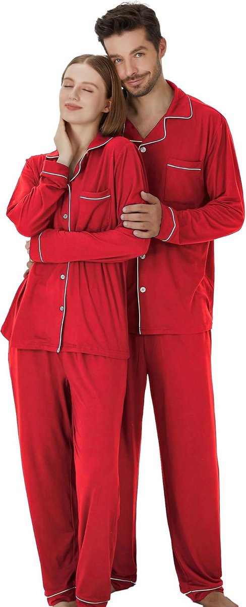 Bijpassende Pyjama Set voor Partners Heren en Dames Comfortabele Loungewear