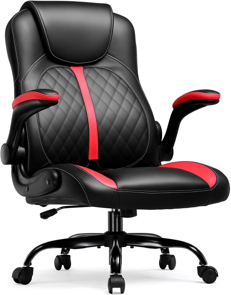 Ergonomische Gamingstoel met Opklapbare Armleuningen en Schommelfunctie