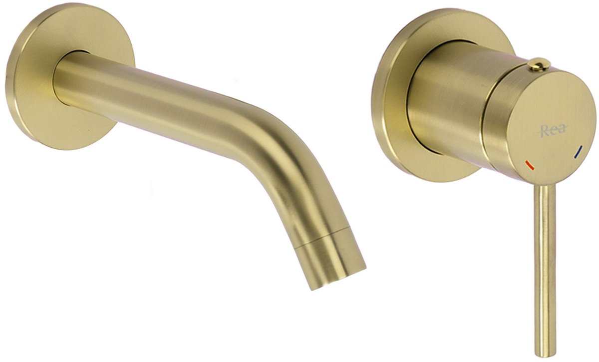 Rea Clif - Verborgen Wastafelkraan - Geborsteld Goud - 19X20X11Cm