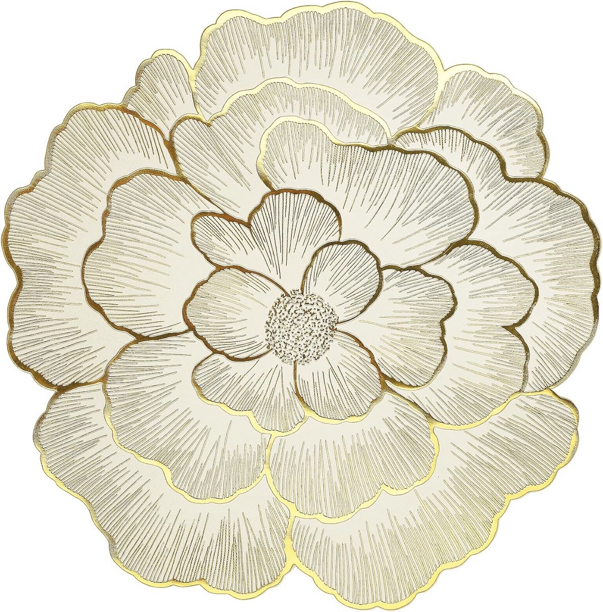 Elegante Gouden Placemat Set van 6 - Hittebestendig en Wasbaar met Antislip
