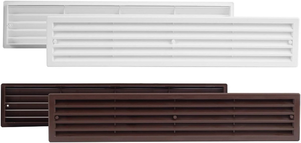 Deurventilatie Ventilatierooster voor Badkamer - 76 mm x 430 mm - Kunststof Rooster Wit