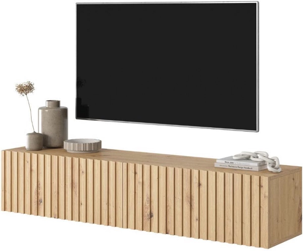 Hangende Tv-kast in Artisan Eiken 138,6 cm - Stijlvol en Functioneel