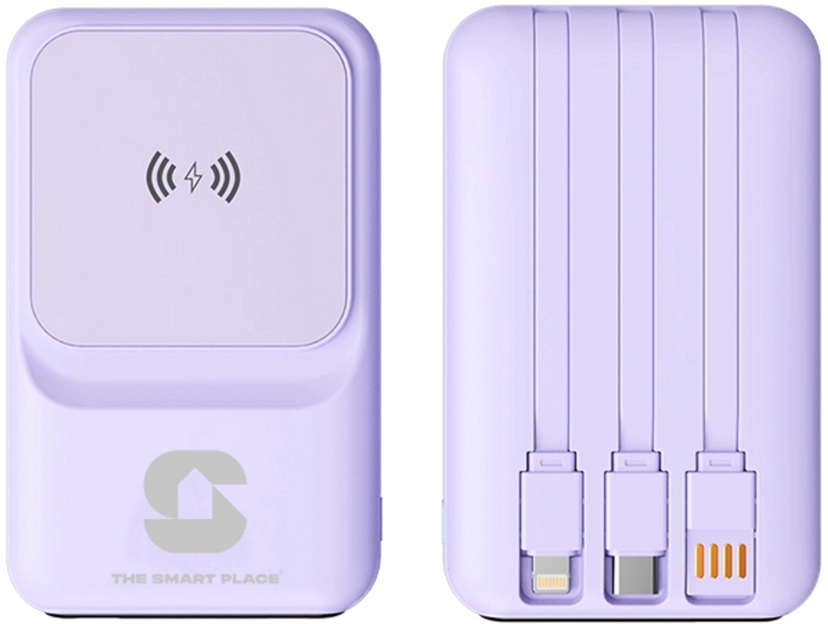 The Smart Place 10.000mAh Powerbank Magnetisch Draadloos Opladen - The smart place - €35,00