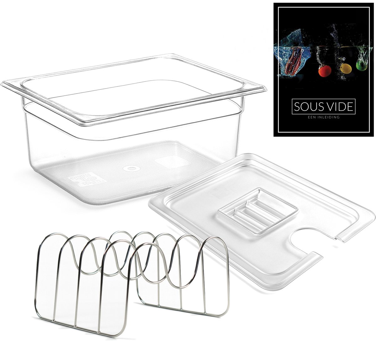 Wartmann Sous Vide Set - Waterbak 12 L - Deksel - RVS Rekje - Incl. Digitaal Handboek - BPA-vrij & Vaatwasserbestendig