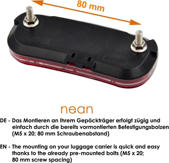 Fiets Dynamo LED Achterlicht Met Remlicht en Reflector - StVZO Goedkeuring — afbeelding 3