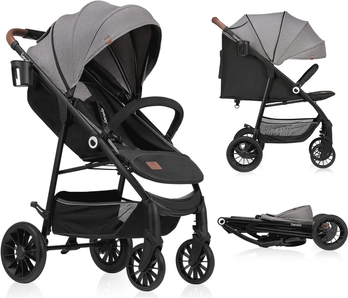 Kinderwagen met XXL Zonbescherming en Inklapbaar Ontwerp - Geschikt tot 15 kg