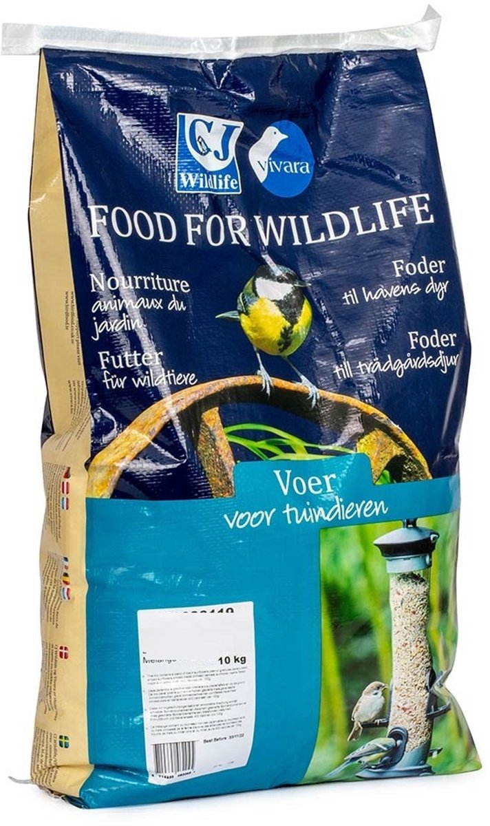CJ Wildlife 10kg Premium Voedertafelmix - Vogelvoer voor Buitenvogels & Tuinvogels - Tuinvogelvoer voor Voedertafel - Rijk aan Eiwitten & Vrij van Zout