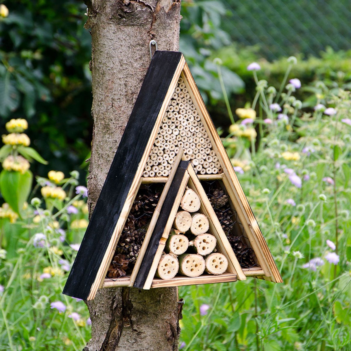 CJ Wildlife Luxe Insectenhotel - Menorca - Bijenhotel - Houten Insectenhuis voor o.a. Bijen, Hommels & Lieveheersbeestjes - Bijenkast - FSC-gecertificeerd