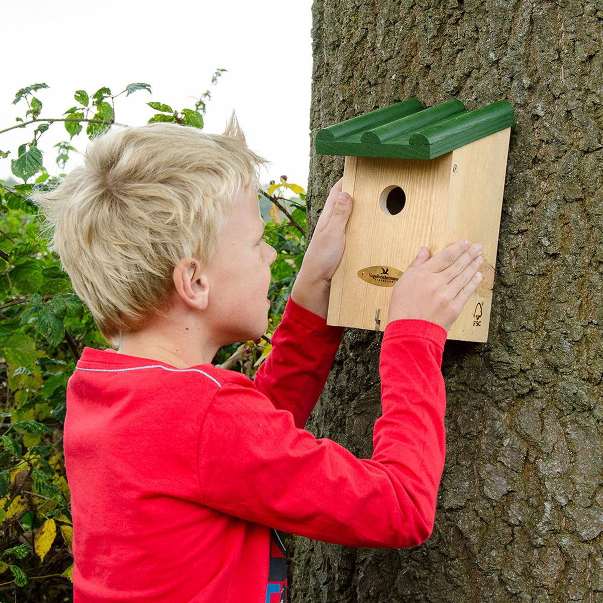 Bol.com Vogelbescherming Nederland - Toronto Nestkast voor Koolmezen - FSC Houten Vogelhuisje met 32 mm invliegopening - Bevat v... aanbieding