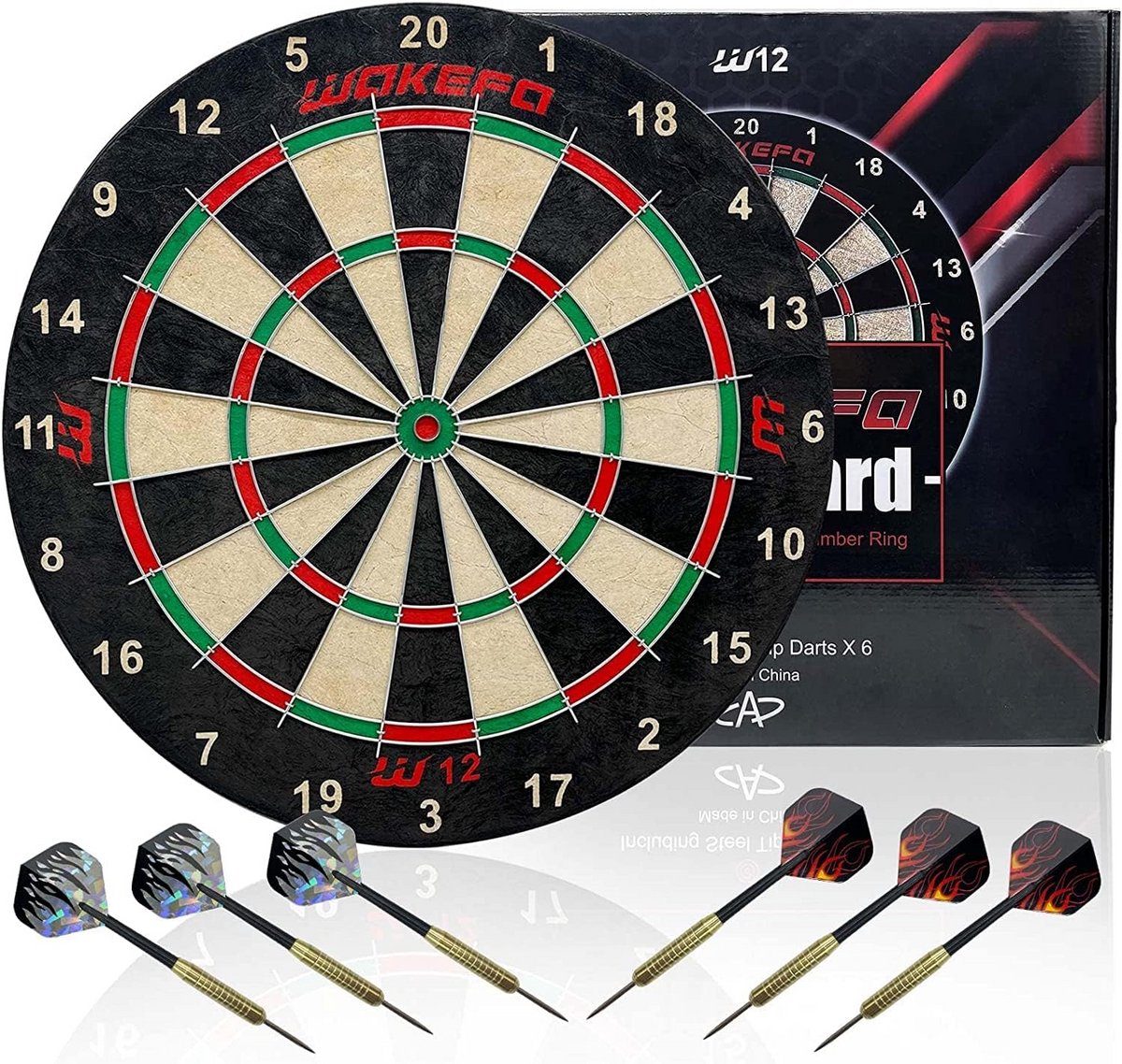 Professioneel Varkenshaar Dartbord Set met Gedrukte Nummers en Nietvrije Bullseye