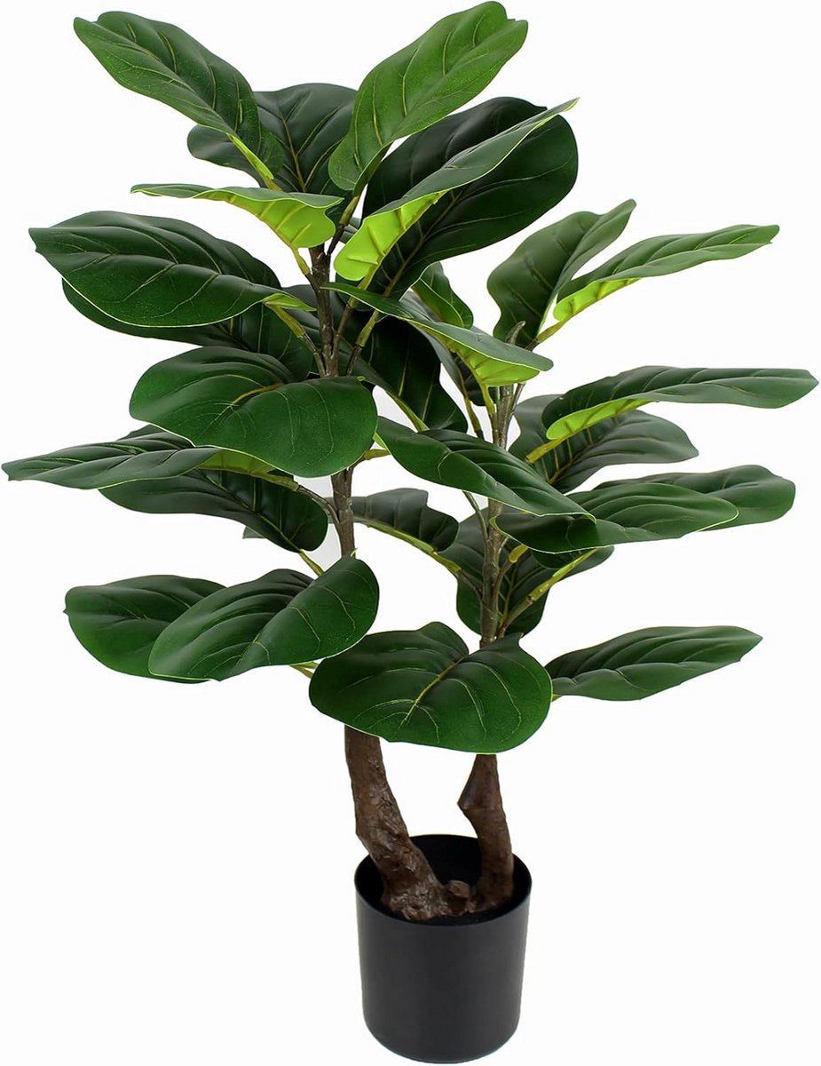 28 inch Kunstmatige Fiddle Leaf Vijgenboom - Perfecte Faux Plant voor Kantoordecoratie en Woondecoratie