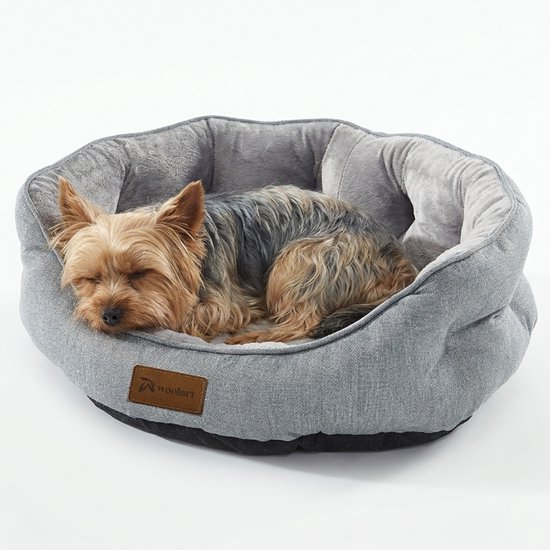 Woolart Panier pour chien - Coussin pour chien Luxe - Panier pour chat - Lavable - Taille M - Grijs