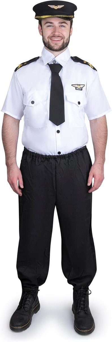 Pilot Kostuum voor Volwassenen - Compleet Vlieger Outfit met Hoed