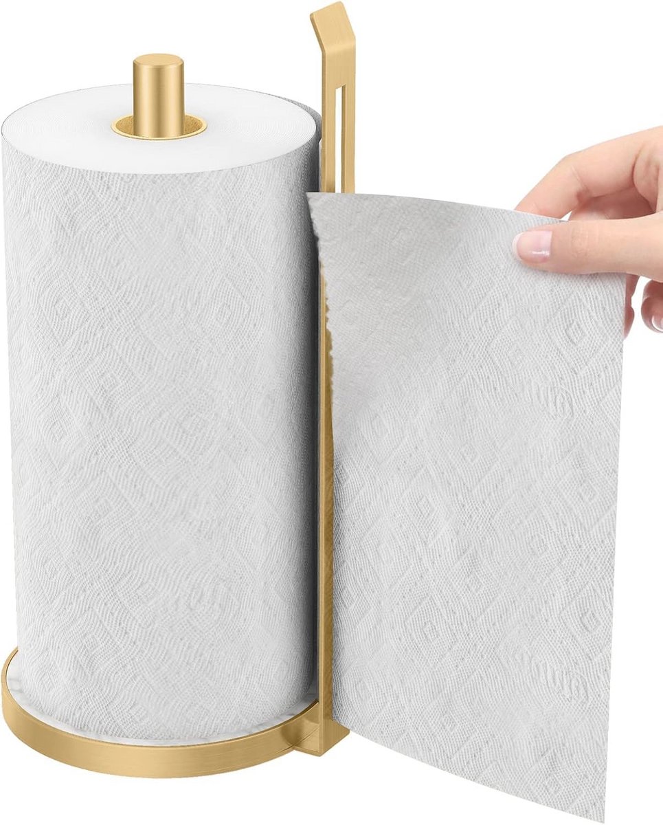 Papieren handdoekhouder voor keukenpapier met marmeren basis