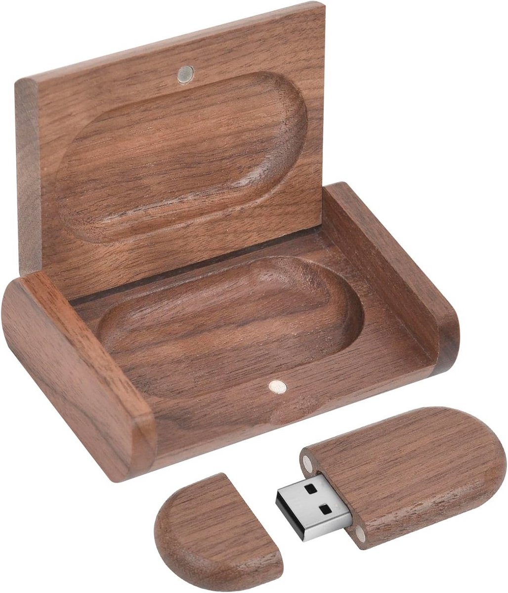 Houten USB-stick 16 GB met doos - Creatieve gegevensopslag voor bruiloften en meer