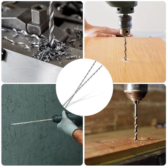 2x Extra Lange Spiraalboor HSS Metaal Hout Kunststof 4mm x 200mm | bol