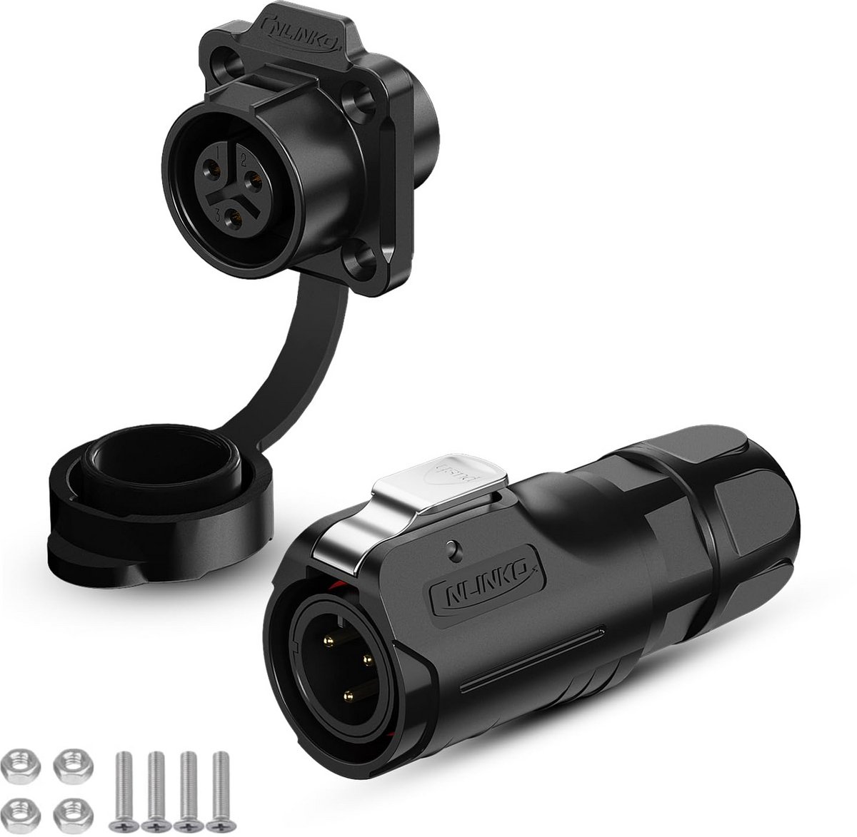Industriële Waterdichte 3-Pins Connector met Snelle Plug IP68