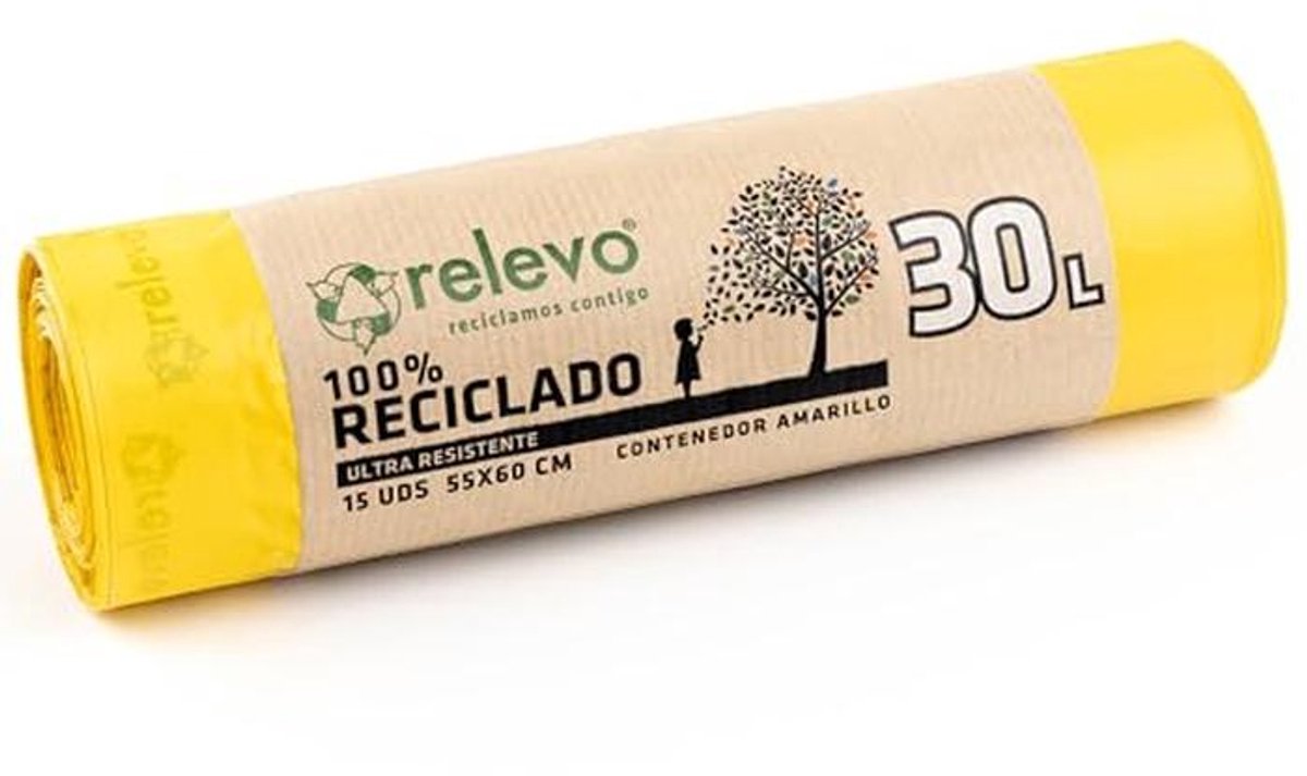 100% gerecycled vuilniszakken - extra sterk, 30 L, 15 stuks
