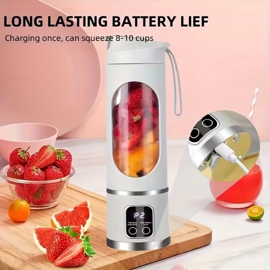 Oplaadbare Draagbare Snoeier en Handheld - Makkelijk Schoon te Maken, Perfect voor Smoothies, Milkshakes & Verse Fruitdranken van Merkloos — afbeelding 2