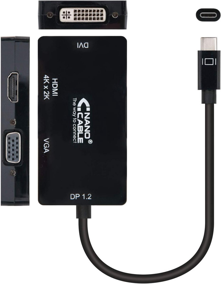 USB-C naar VGA/DVI/HDMI 3-in-1 Converter