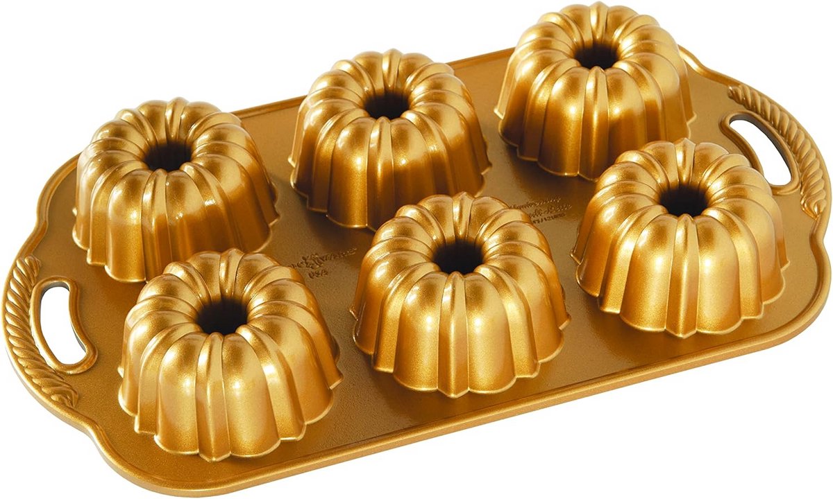 Mini Bundt Cakevorm - 6 Persoons Aluminium Bakvorm voor Perfecte Taarten