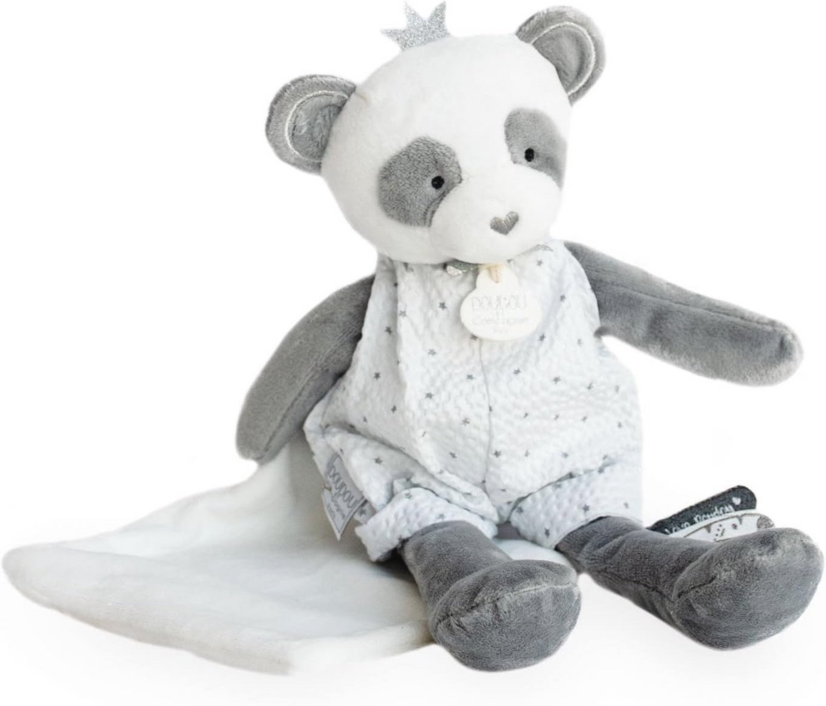Panda Marionette met Deken - Grijs