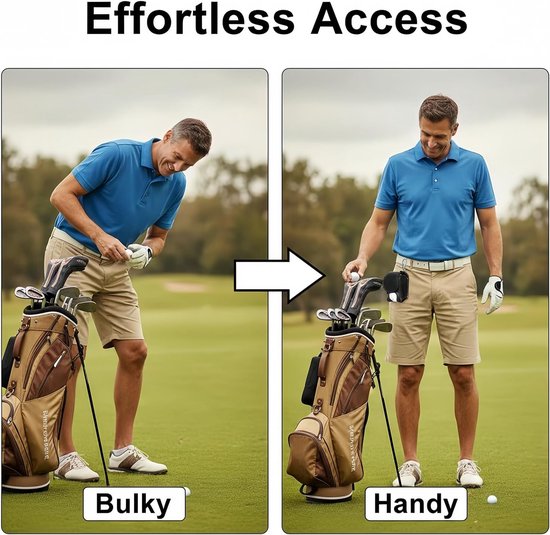 Golfheuptas - 1 stuk - Golfbaltas - 4,5 × 4,5 × 8,5 cm - Draagbaar - Mini golfheuptas - Met riemclip - Unisex - Cadeau voor golfers - Compact accessoire - Bruin (alleen de opbergtas) van Merkloos — afbeelding 3