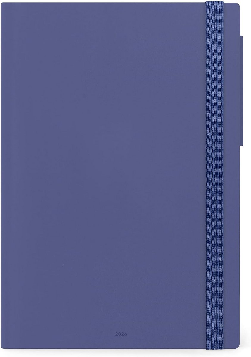 Grote dagkalender 2026 met elastische sluiting, 12 maanden, FSC-gecertificeerd papier, 17 x 24 cm