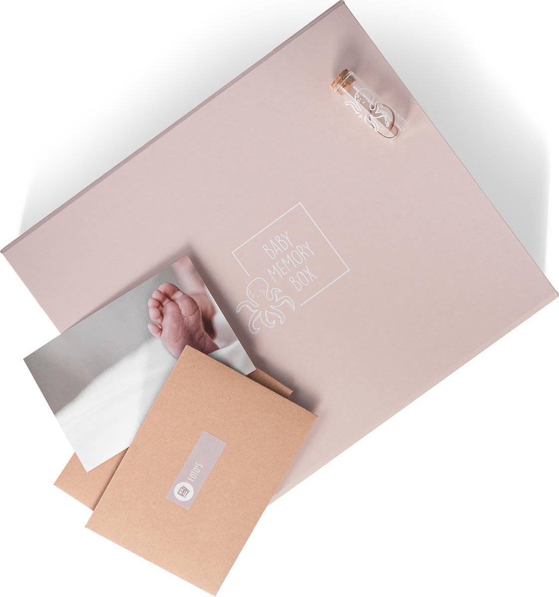 Great Memories by Goodz4All Luxe Baby Memory Box met Geboortekaartjes Bewaarbundel – Herinneringsdoos - Kraamcadeau - Baby Geschenkset - Babyshower cadeau - Met Inktpad voor Voet- en Handafdruk - Roze – foto 2