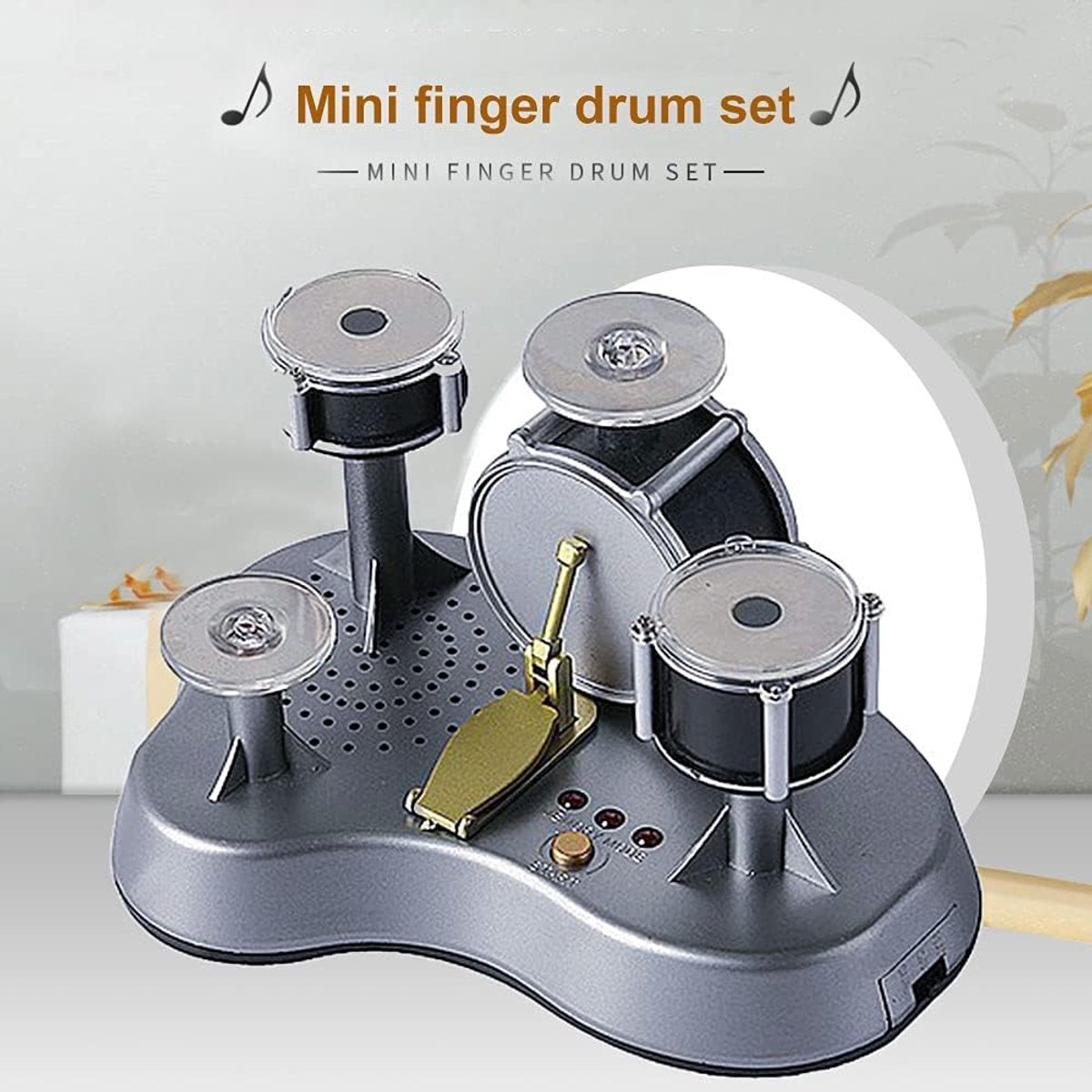 Mini Finger Drum desktop drumstel met touch en verlichting thumbnail 3
