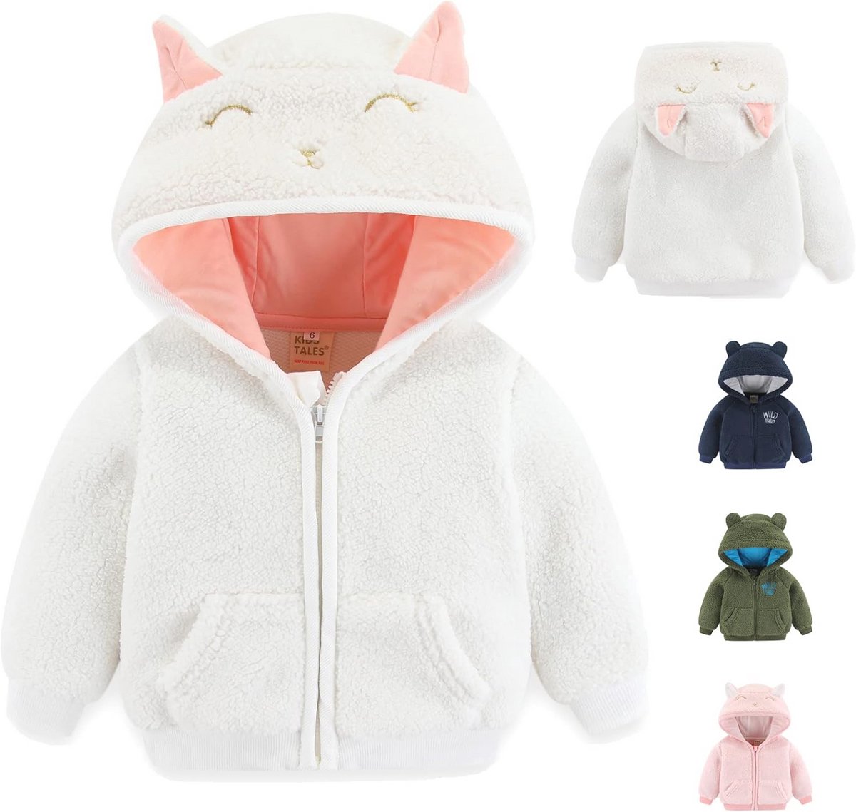 Fleece Hoodie Rits voor Pasgeboren Baby's - Warm Winter Buitenkleding